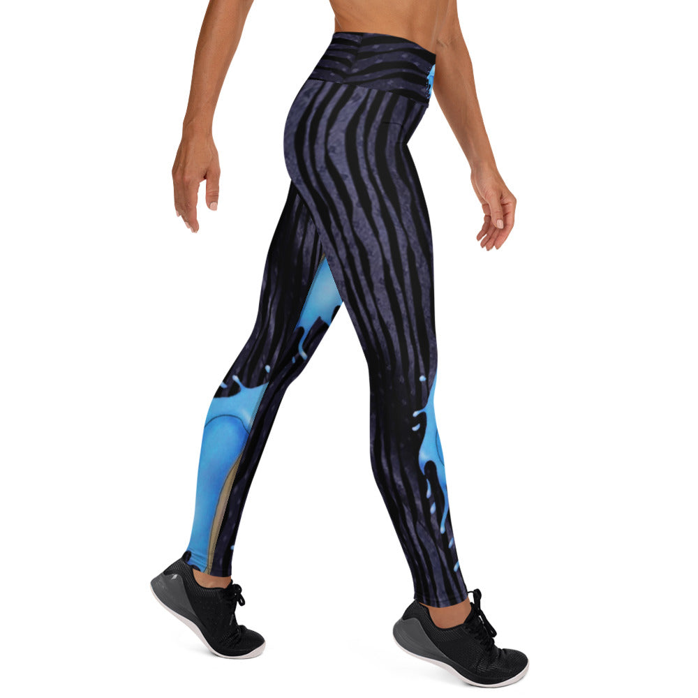 Workout Leggings. Zodiac Art Gym Activewear or Yoga Pants. "Cosmic Aqua" by WickedYo.